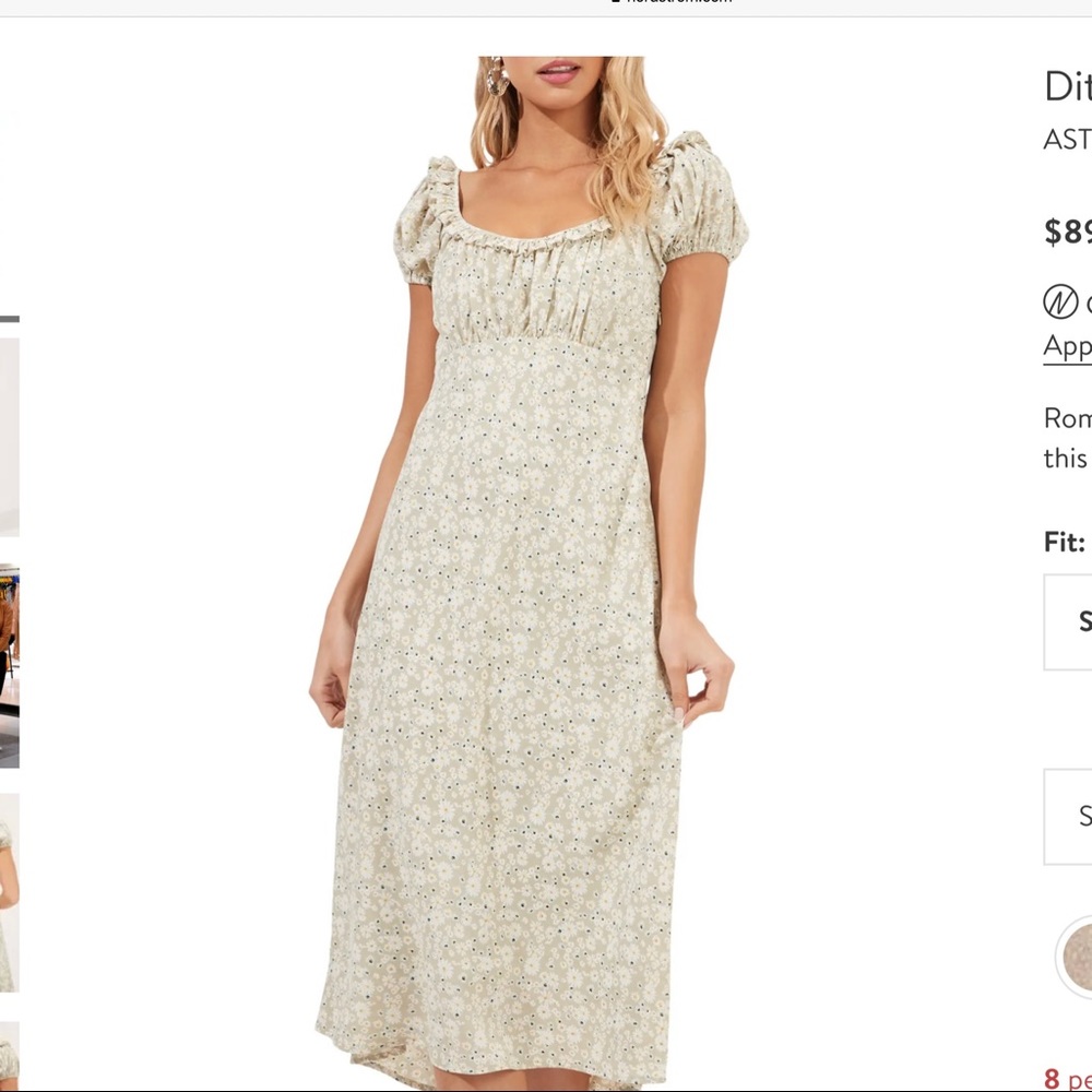 ASTR DAISY FLORAL DRESS SAGE GRN XL NWT